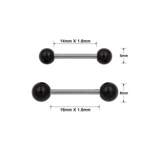 Barbell con Palline Acriliche Nere