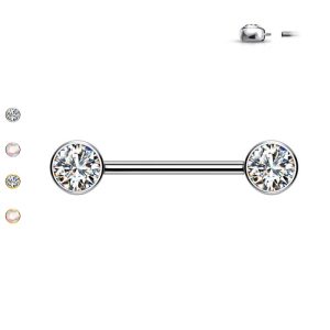 Barbell Capezzolo senza Fili con Cristallo INTERNA