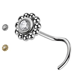 Stud Naso con Cristalli a Forma di Fiore